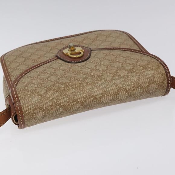 CELINE Macadam Canvas Shoulder Bag Pvc Leather Beige Brown Gold - Picture 6 of 13